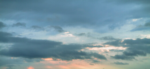 Beautiful pink and blue sky in the morning, before sunrise.