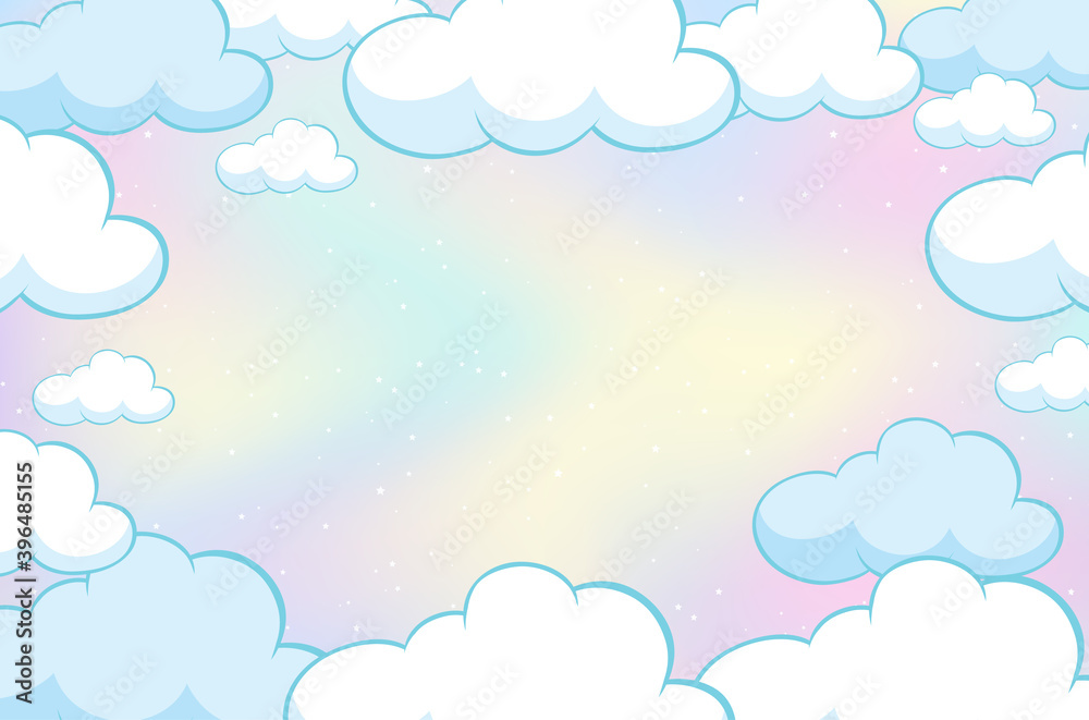 Poster Magic fairy tale pastel sky background