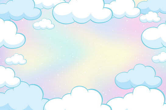 Magic fairy tale pastel sky background