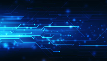 Abstract futuristic circuit board Illustration, Circuit board with various technology elements. Circuit board pattern for digital abstract technology background