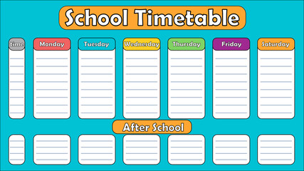 Class schedule, school schedule.Office supplies.Timetable. Lesson plan.