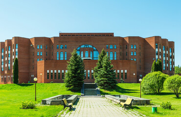 Beautifully designed landscape in spring