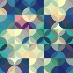 Retro seamless pattern with circles. Colorful vector background for hipster.