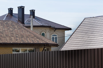 various roofs of houses