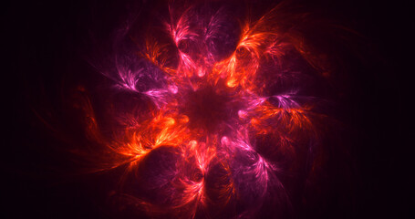 3D rendering abstract colorful fractal light background