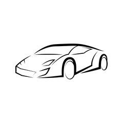 sport car silhouette  vector. isolated on white Background.