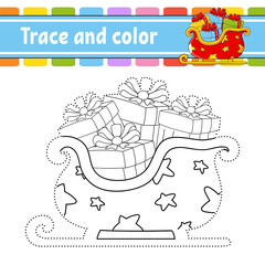 Dot to dot game. Draw a line. For kids. Activity worksheet. Coloring book. With answer. Cartoon character. Vector illustration. Christmas theme.