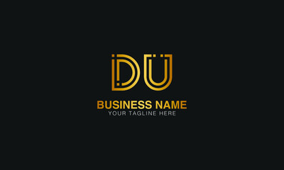 DU D U initial based letter typography logo design vector