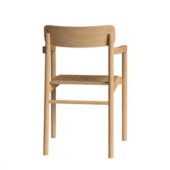 Chair with armrest isolated on white background. Post Chair By designer Cecilie Manz, 2019, Fredericia. 3D rendering.