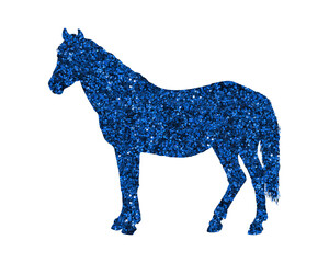 Blue Horse Animal Graphic, 3d illustration