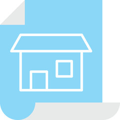 
House Blueprint Flat vector Icon
