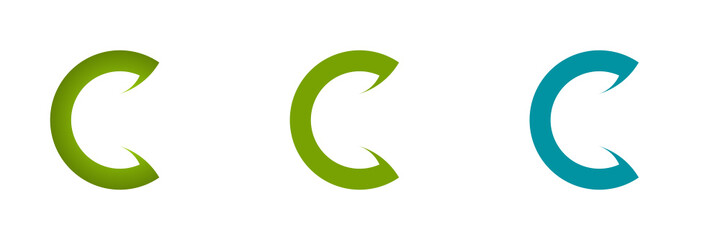 C letter and leaf logo illustration design template