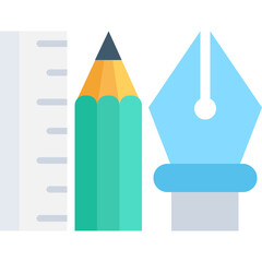 
Designing Tools Flat Vector Icon

