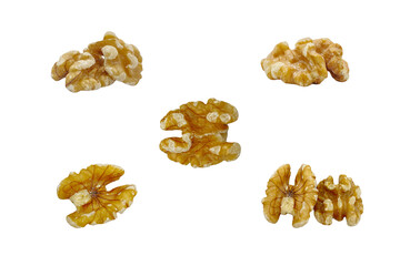 Walnuts isolated on white background