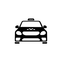 Taxi car icon in black. Design template. Vector on isolated white background. EPS 10
