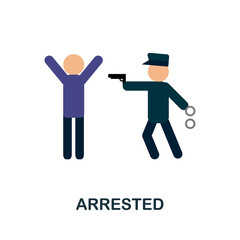 Arrested flat icon. Simple element from protest collection. Creative Arrested icon for web design, templates, infographics and more