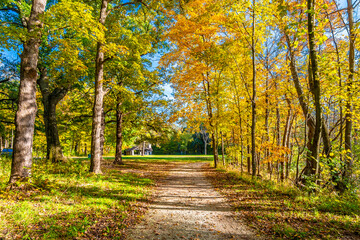 Potawatomi Woods and Lake view in Wheeling Township of Illinois