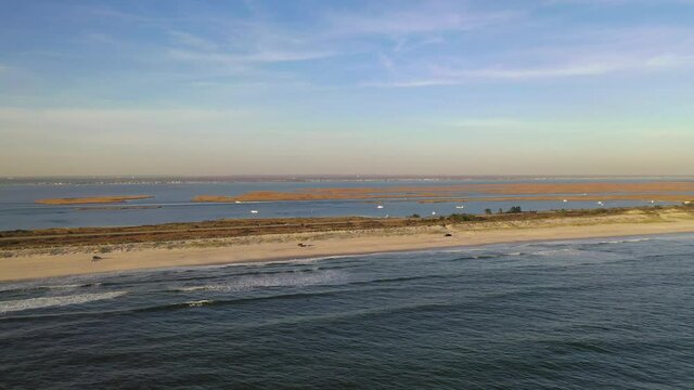 Aerial Dolly Shot of Gilgo Beach