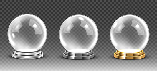 Glass empty magic ball. Vector transparent snow globe © Vector_Artist
