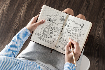 Business woman with notebook