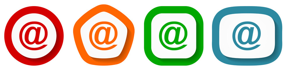 Obraz premium Set of flat design vector mail icons, email symbol illustration in eps 10