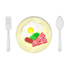 breakfast fried eggs  illustration image
