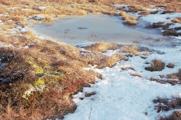 Obraz na płótnie Canvas frozen river in winter