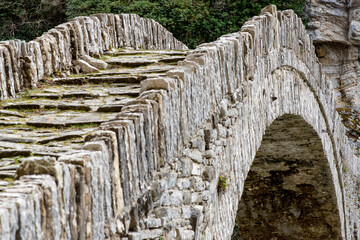 Old traditional bridge made of stone, Zagorochoria, Epirus, Greece