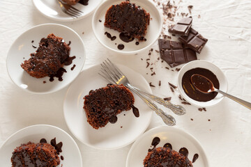 chocolate cake and coffee