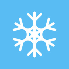 Snowflake icon, winter symbol, template flat graphic design, cold sign, Xmas time, isolated temperature button for app, vector illustration