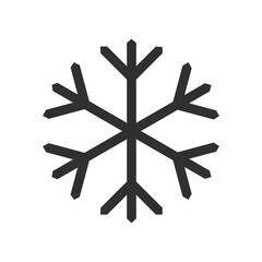 Snowflake icon, winter symbol, template flat graphic design, cold sign, Xmas time, isolated temperature button for app, vector illustration