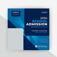 School Admission Social Media posts Design Template 