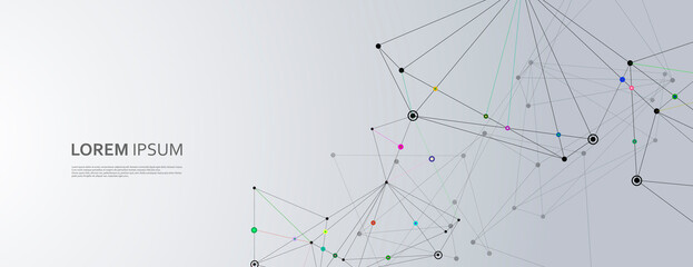 Line art pattern with network dot line connect for concept design. Vector business template. Polygonal pattern. Digital graphic. Polygonal mesh. Dotted line