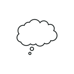 Trendy think bubble in flat style. Cloud line art isolated on white background. Vector illustration
