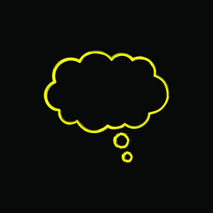 Trendy think bubble in flat style. Cloud line art isolated. Vector illustration