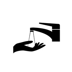 Washing hand icon isolated on white background 