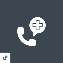 Obraz premium Emergency Phone related vector glyph icon. Isolated on black background. Vector illustration.