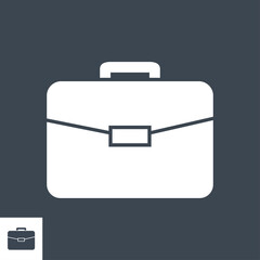 Briefcase Glyph Related Vector Icon. Isolated on Black Background. Editable