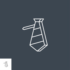 Necktie Icon. Necktie Related Vector Line Icon. Isolated on Black Background. Editable Stroke.