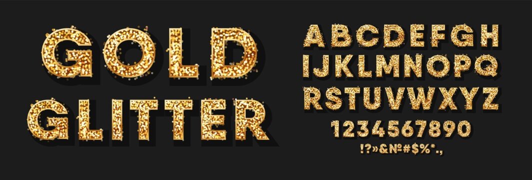 Gold glitter letters Vectors & Illustrations for Free Download