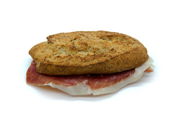 Iberian Ham sandwich on small Integral Bread With Seeds
