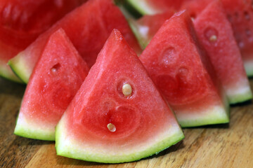 slices of fresh appetizing watermelon
