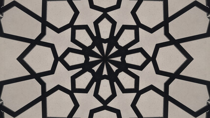 Black and white hyptonic, symmetrical kaleidoscope. Very beautiful printed motifs for textile, ceramic, wallpaper, design, kaleidoscope images.