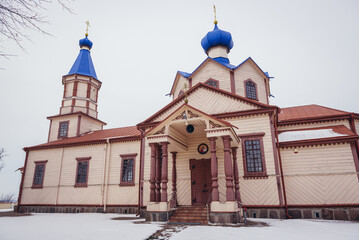 Naklejka premium St James the Less Apostle wooden Orthodox church in Losinka, small village in Podlasie region of Poland