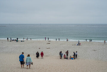 Crowd on the beach, Carmel-by-the-sea, California, usa