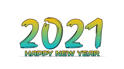 Happy new year 2021 logo design