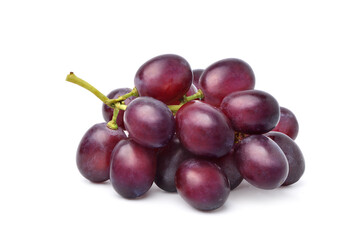 Bunch of Dark Red Grape isolated on white background. Clipping path