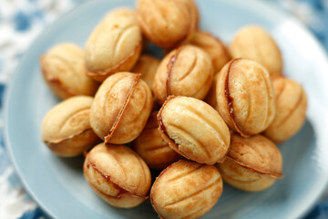 National sweets of russia - nuts with condensed milk. Homemade New Year's baked goods.