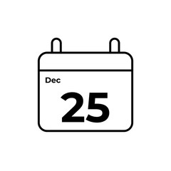 Christmas Calendar Icon Vector Flat Background