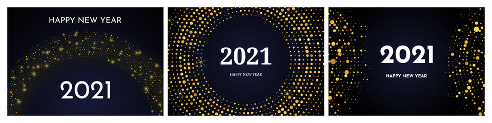 Fototapeta premium 2021 Happy New Year of gold glitter pattern